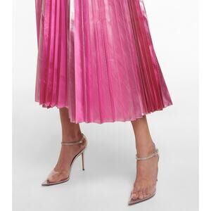 Amina Muaddi Women's Clear Ursina Crystal Ankle Strap Pump Heel Shoes Sz 36